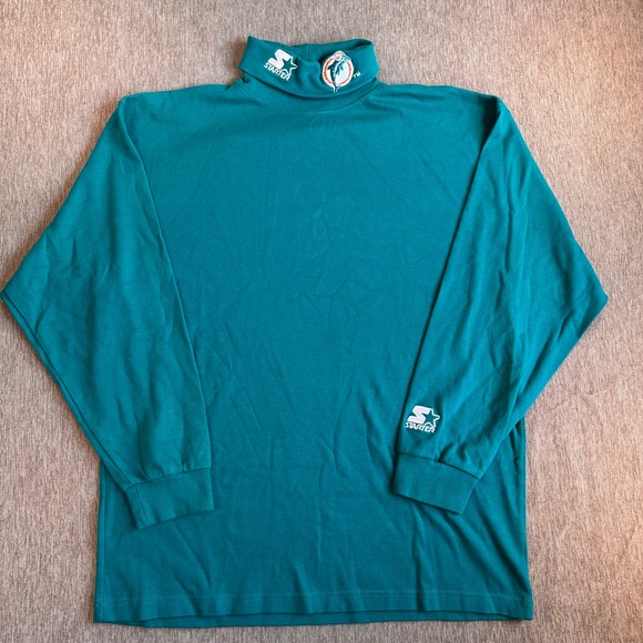 STARTER Other - Vintage Miami Dolphins Starter Turtleneck Shirt Mens XL Aqua NFL Pro Line Cotton